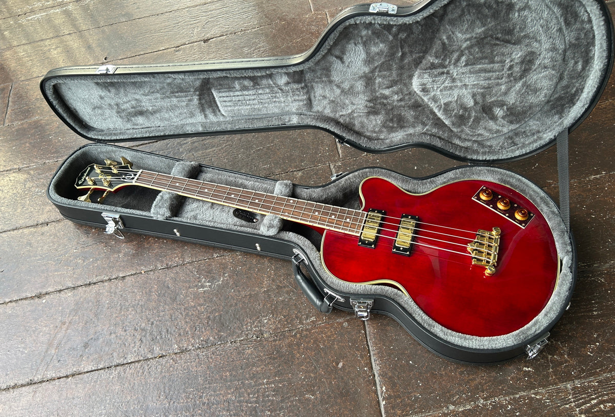 2021 Epiphone Allen Woody Rumblekat Bass, Wine Red – Moze Guitars
