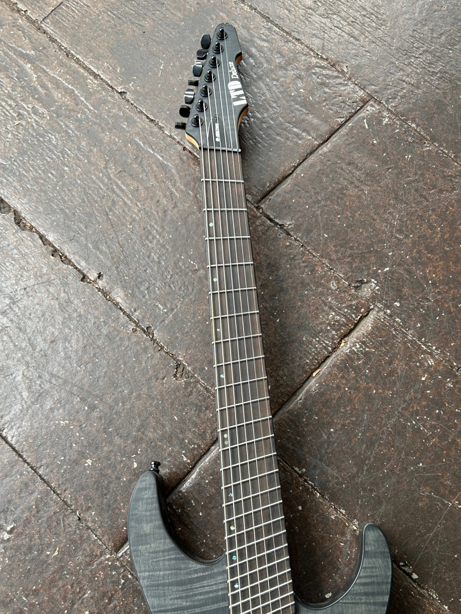 ESP LTD M-1007 7 String Multi Scale Flame See Thru Black Satin