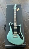 Atkin Mindhorn HH Deluxe Classic Aged Nitro Pelham Blue. rosewood fretboard, block inlays and blue headstock
