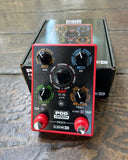 Line 6 Pod Express, black pedal, five control knobs, two button foot switch