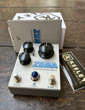 Keeley Electronics ZOMA guitar effects pedal, three knob controls, two single button footswitch surface