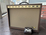 Magnatone Twilighter brown tolex, tand grill cloth with gold panel, Magantone label