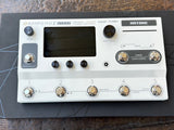White Hotone Audio Ampero II Stage effects pedal , five knob controls, four button metal footswitches