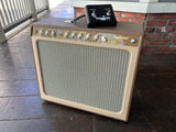 Tan tolex ToneKing Amplifier with grey black cloth, with dark tan control panel, tan knobs