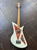 Motander Guitars SM65 Bass, White Pearl, chrome hardware, multicolor pickguard, Osage orange fretboard and headstock