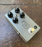 Grey JHS Moonshine V2 pedal, with four black knobs, single button footswitch
