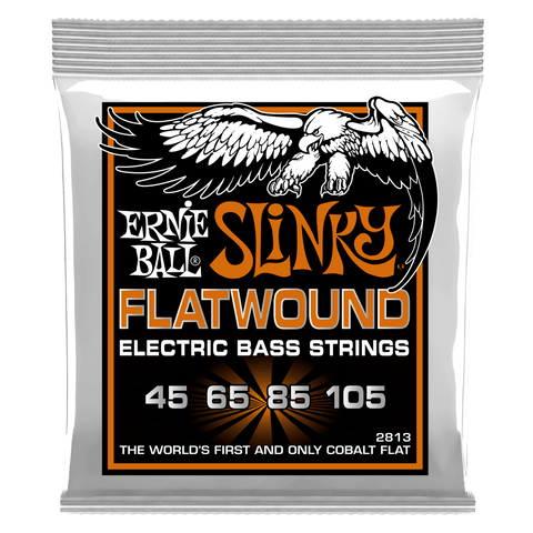 Ernie Ball 2813 Hybrid Slinky Flatwound Electric Bass Guitar Strings - .045-.105