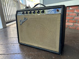 1966 Fender Princeton Reverb Amp black tolex, black control panel with knobs, grey grill cloth