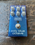 MXR Poly Blue Octave effects pedal, blue with six control knobs