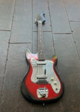 Rubber Bridge Sorrento E10 red burst finish, metal pick guard, two pick ups, rosewood bridge