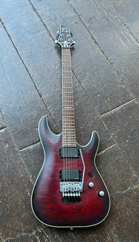 Schecter C-1 FR Platinum 2 Crimson Red Burst Satin