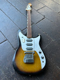 1964 Teisco YG-6 sun-bust electric guitar with white pick guard and rosewood fretboard