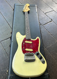 1966 Fender Mustang Olympic White with chrome bidge and rosewood fretboard, maple headstock