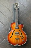 1967 Hofner 457/12 (Twelve String) sunburst archtop electric guitar and chrome hardware, rosewood fretboard and black headstock
