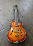1967 Hofner 457/12 (Twelve String) sunburst archtop electric guitar and chrome hardware, rosewood fretboard and black headstock