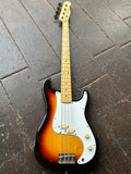 1982 Squier Bullet Bass Japan sunburst with white pick guard, with maple neck and headstock
