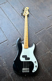 1986 Fender Precision Bass PB-57 Japan, black finish, white pick guard and maple neck and headstock