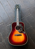 1981 Gibson Hummingbird Cherry Sunburst with rosewood bridge and fretboard, block inlays and black headstock