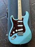 2003 Fender Standard Stratocaster Lefty with Maple Fretboard (MIM) - Agave Blue w/ Hardshell Case