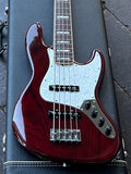 2010 Fender Custom Shop Custom Classic Jazz Bass V Special - Bing Cherry Transparent