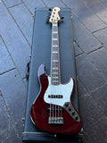 2010 Fender Custom Shop Custom Classic Jazz Bass V Special - Bing Cherry Transparent