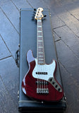 2010 Fender Custom Shop Custom Classic Jazz Bass V Special - Bing Cherry Transparent