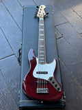2010 Fender Custom Shop Custom Classic Jazz Bass V Special - Bing Cherry Transparent