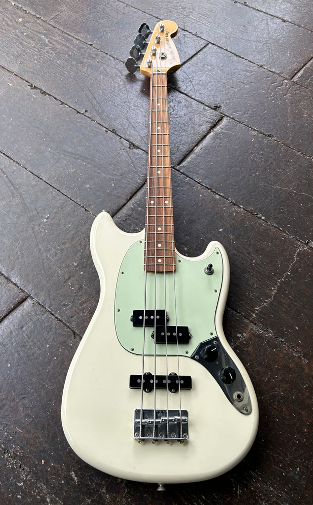 2017 Fender Player Mustang Bass PJ, Olympic White – Moze Guitars