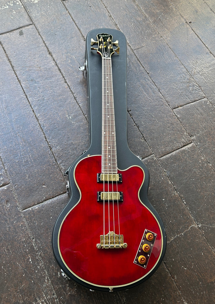 2021 Epiphone Allen Woody Rumblekat Bass, Wine Red – Moze Guitars