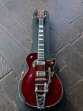2023 Gretsch G6134TFM-NH Nigel Hendroff Penguin - Dark Cherry Metallic Flame with ebony fretboard and burgundy headstock