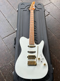 2023 Ibanez LB1 Lari Basilio Signature Electric Guitar , white finish with gold hard, roasted maple neck with headstock