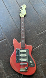 60's Guyatone LG130T red guitar with three pick ups, rosewood fretboard