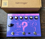 Behringer The Flange With No Name Flanger Pedal purple guitar pedal with six control knobs