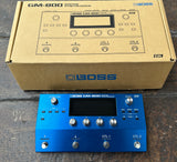 Boss GM-800 Guitar Synthesizer,  blue guitar pedal with six silver knob controls with product box

With power supply, manual, box