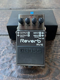 Boss RV-6 Reverb grey electric guitar pedal with four knob controls