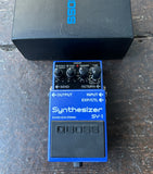 blue Boss SY-1 Guitar Synthesizer Pedal with four knob controls