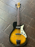 Custom Harmony Mosrite Short scale Bass in sunburst with rosewood fretboard and maple headstock