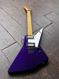 Custom Warmoth Explorer purple finish, with maple neck and headstock