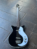 Black Danelectro '59DC Long Scale Bass - Black with rosewood fretboard and black headstock