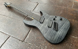 ESP LTD M-1007 7 String Multi Scale Flame See Thru Black Satin Guitar