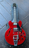 2013 Epiphone Dot ES-335 Pro Cherry with Bigsby hollow-body guitar, block inlays with black headstock