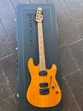 Ernie Ball Music Man Exclusive Run Sabre Guitar, Custom Trans Gold, roasted maple fretboard annd headstock