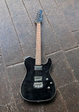 G&amp;L ASAT Tribute Series Deluxe Carved Top, dark grey electric guitar with chrome hardware, rosewood fingerboard and black headstock