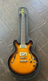 Hamer Echotone sunburst hollowbody with chrome hardware and rosewood fretboard