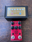 DemonFX AT-DS Overdrive red guitar effects pedal with five control knobs