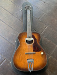 60's Silvertone Rubber Bridge Conversion acoustic guitar, sunburst color with rosewood fretboard and brown headstock