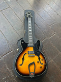 Hagstrom Viking sunburst electric guitar, with ebony fretboard, pearl block inlays