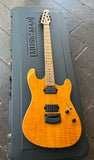 Ernie Ball Music Man Exclusive Run Sabre Guitar, Custom Trans Gold, maple fretboard and headstock, black hardware