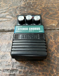 Arion SCH-1 Stereo Chorus Analog, black guitar pedal with three knob controls
