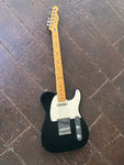 black telecaster with white pick guard maple fret baord